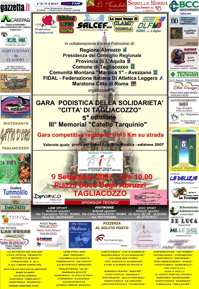 Corsa della Solidariet di Tagliacozzo, edizione 2007.