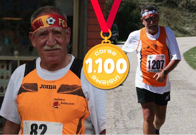 Il senatore della Maratona di Roma Romano Dess festeggia le sue 1100 gare in orange