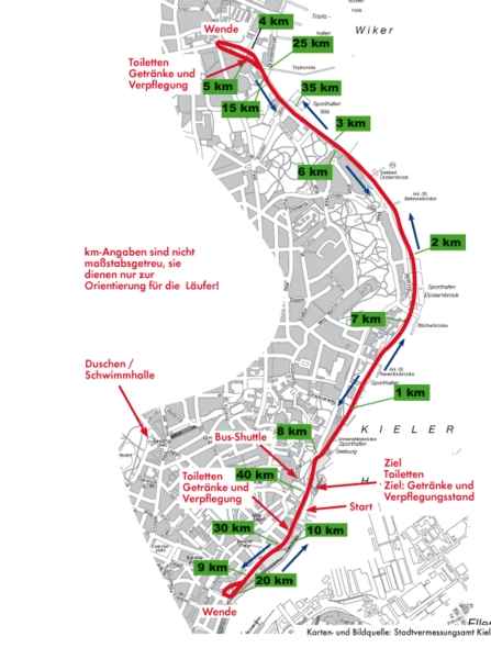 Mappa della Maratona di Kiel