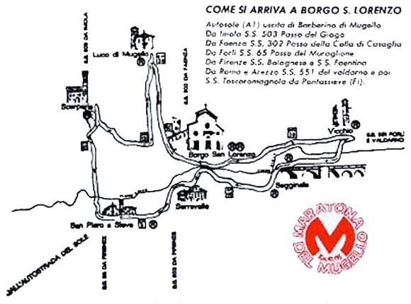 Mappa della Maratona del Mugello